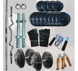 20 Kg Home Gym Package of Rubber Plates + 4 Rods + Free Godies.